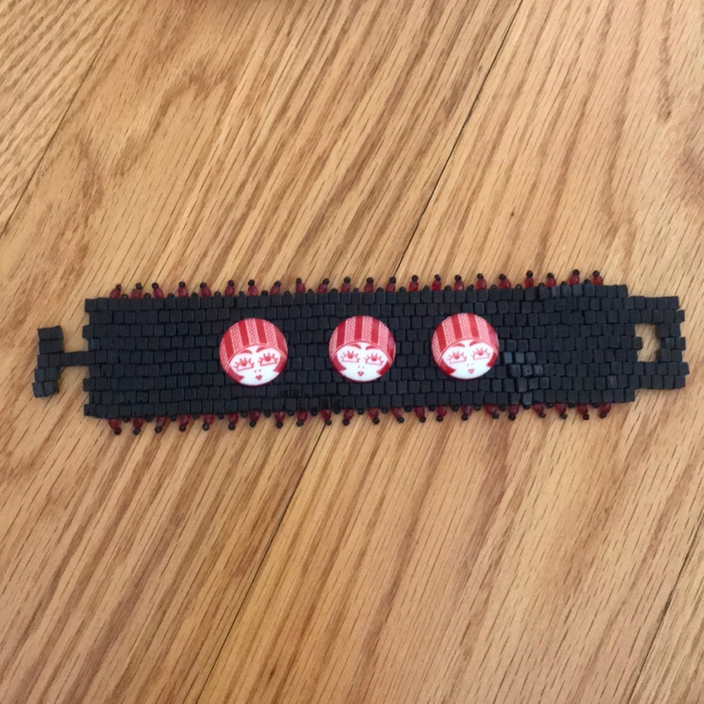 Cute Vintage Handmade Wide Wristband Bracelet